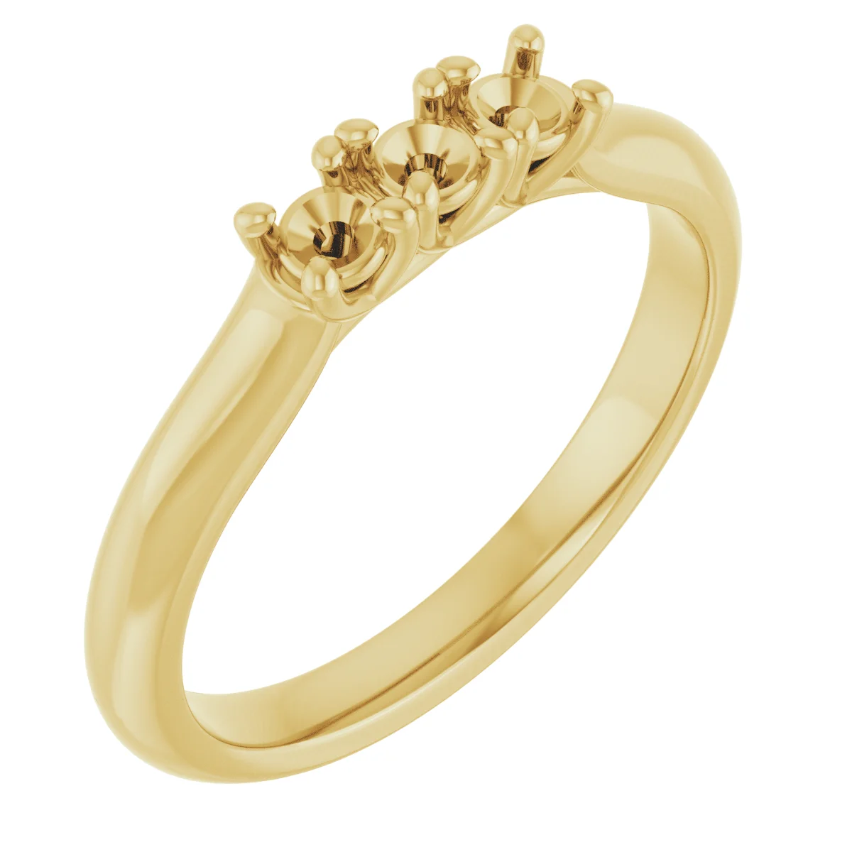 Three Points band in 14K White Gold | Haejin Jewelry Brooklyn