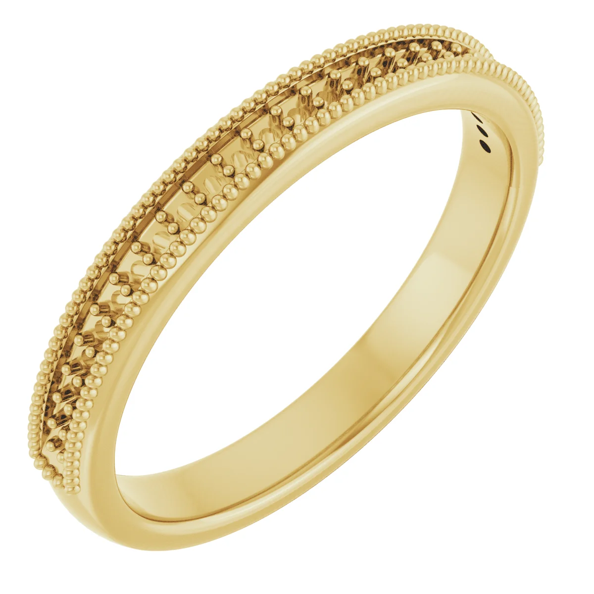 Milgrain Edge Anniversary Band band in 14K White Gold | Haejin Jewelry Brooklyn