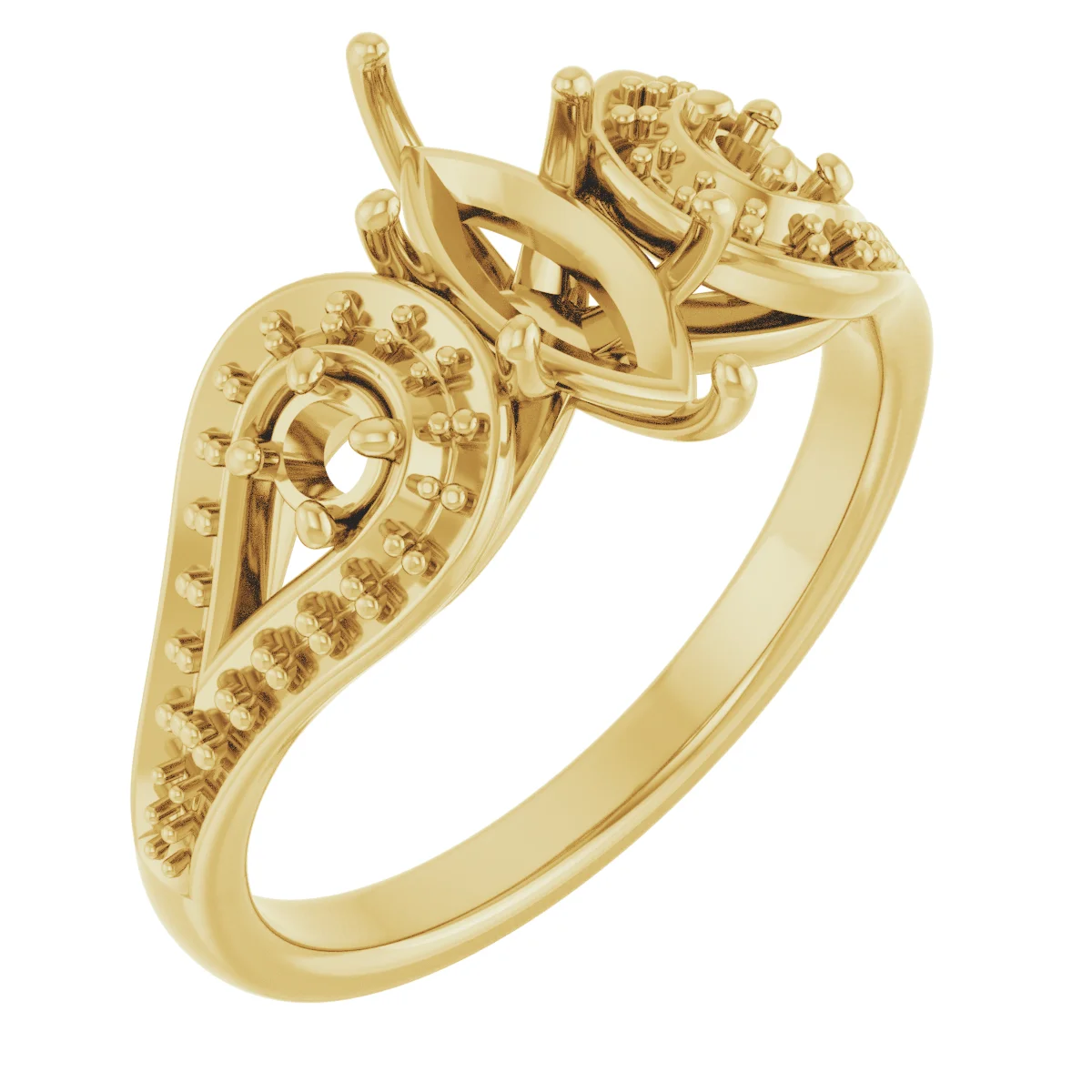 The Alexandra engagement ring setting in 14K Yellow | Haejin Jewelry Brooklyn
