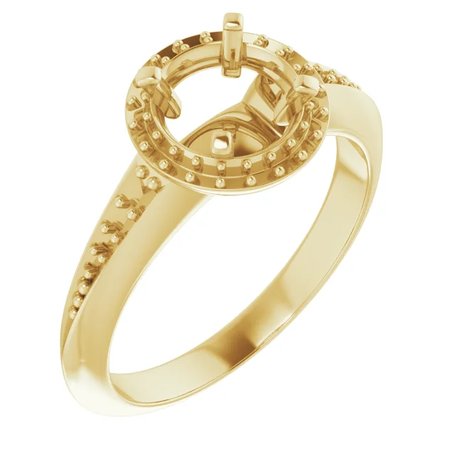 The Lucie engagement ring setting in 14K Yellow | Haejin Jewelry Brooklyn
