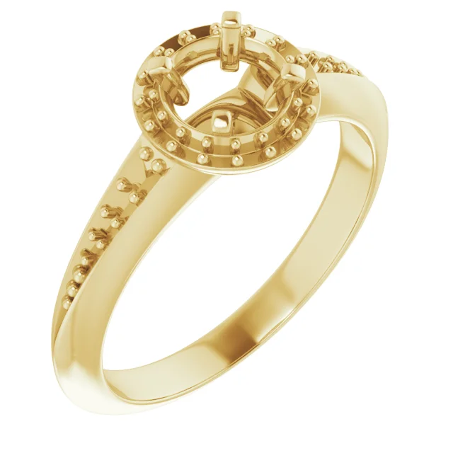 The Lucie engagement ring setting in 14K Yellow | Haejin Jewelry Brooklyn