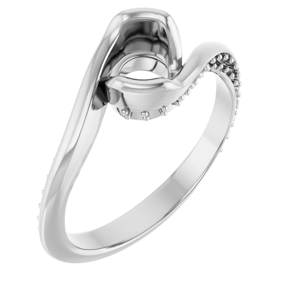 The Dorothea engagement ring setting in 14K White | Haejin Jewelry Brooklyn