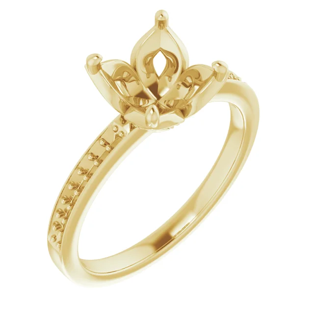 The Simone engagement ring setting in 14K Yellow | Haejin Jewelry Brooklyn
