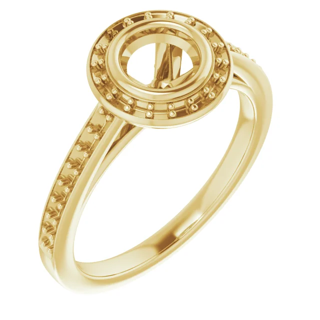 The Louise engagement ring setting in 14K Yellow | Haejin Jewelry Brooklyn