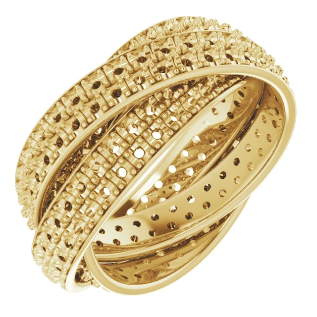 3-Piece Rolling Eternity Band engagement ring setting
