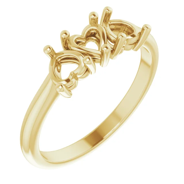 Three Points band in 14K White Gold | Haejin Jewelry Brooklyn