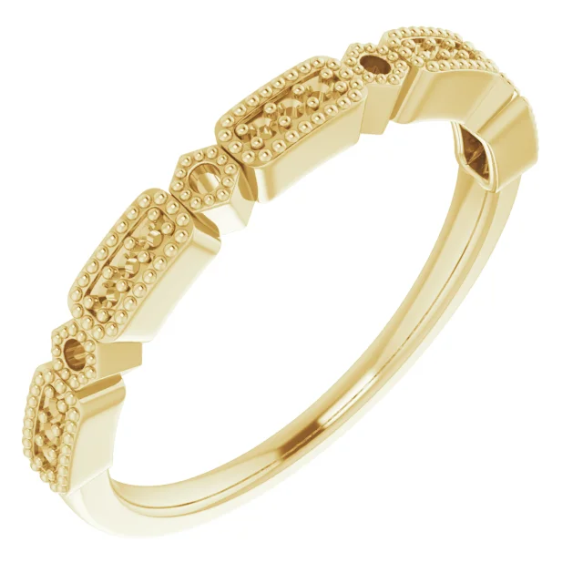 Beaded Anniversary Band band in 14K White Gold | Haejin Jewelry Brooklyn