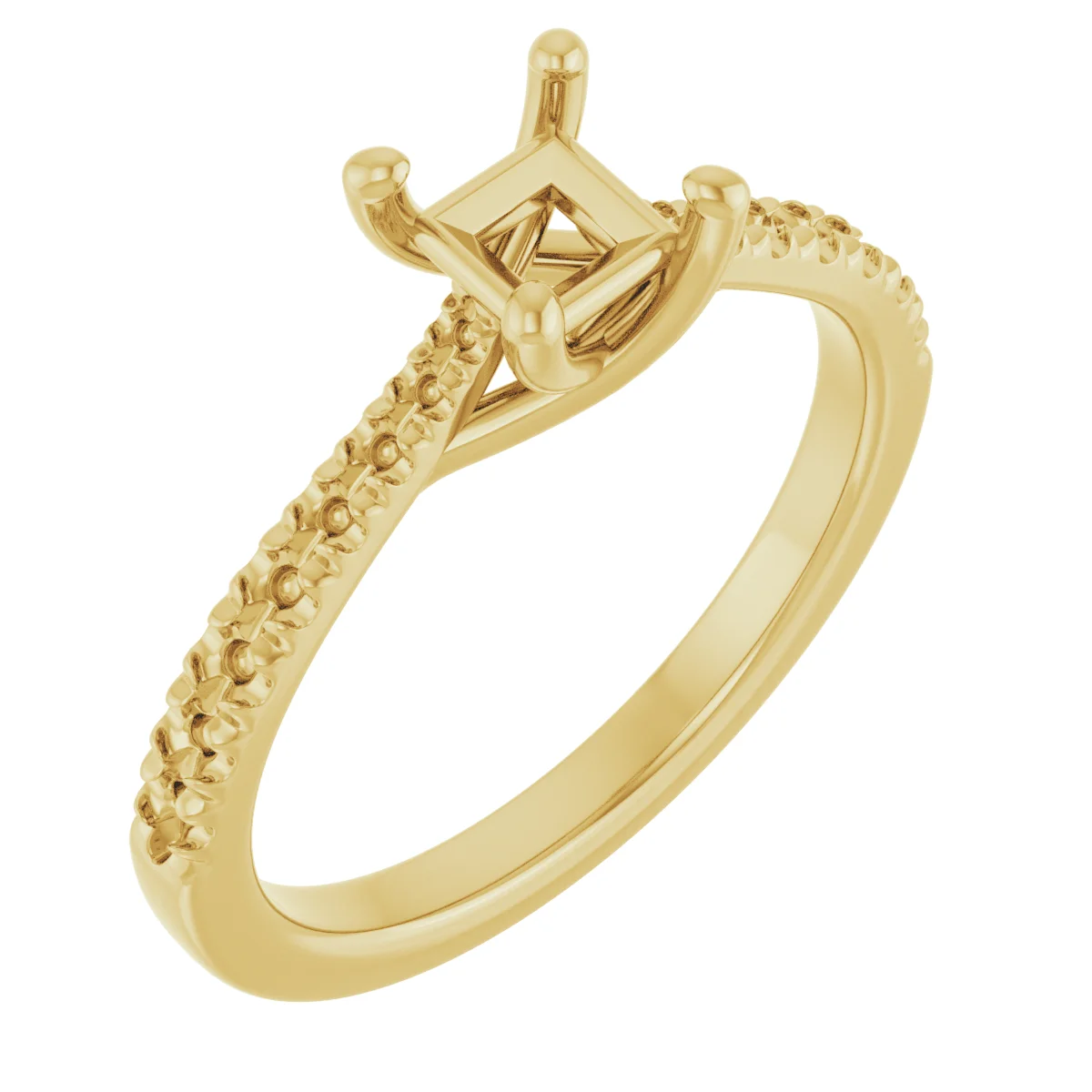 The Silvia engagement ring setting in 14K Yellow | Haejin Jewelry Brooklyn