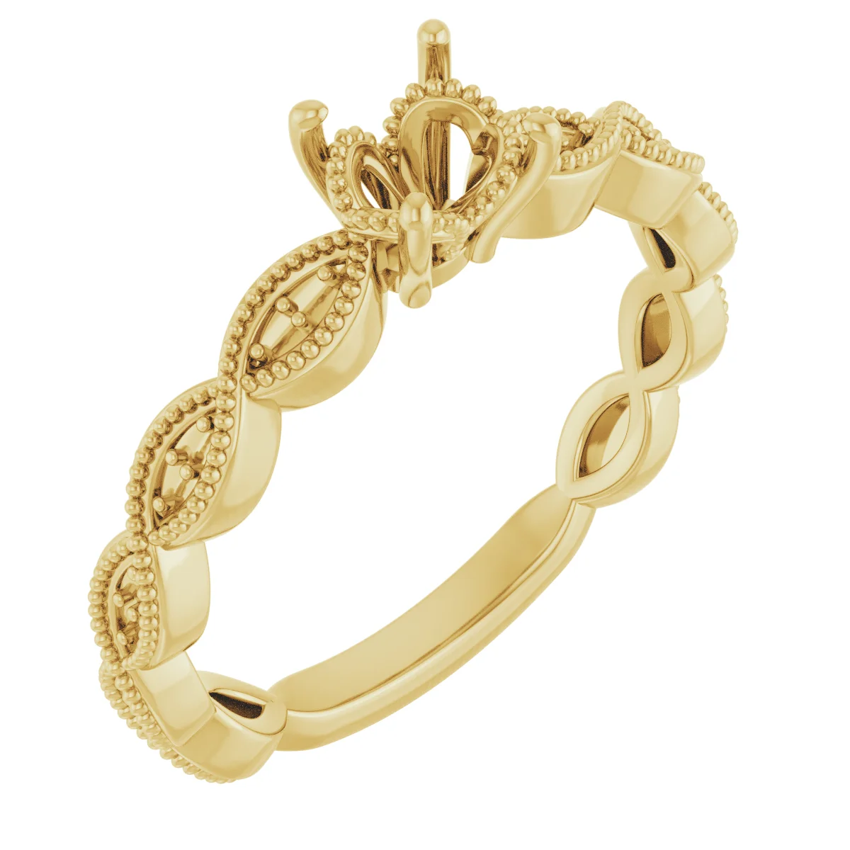 The Astrid engagement ring setting in 14K Yellow | Haejin Jewelry Brooklyn