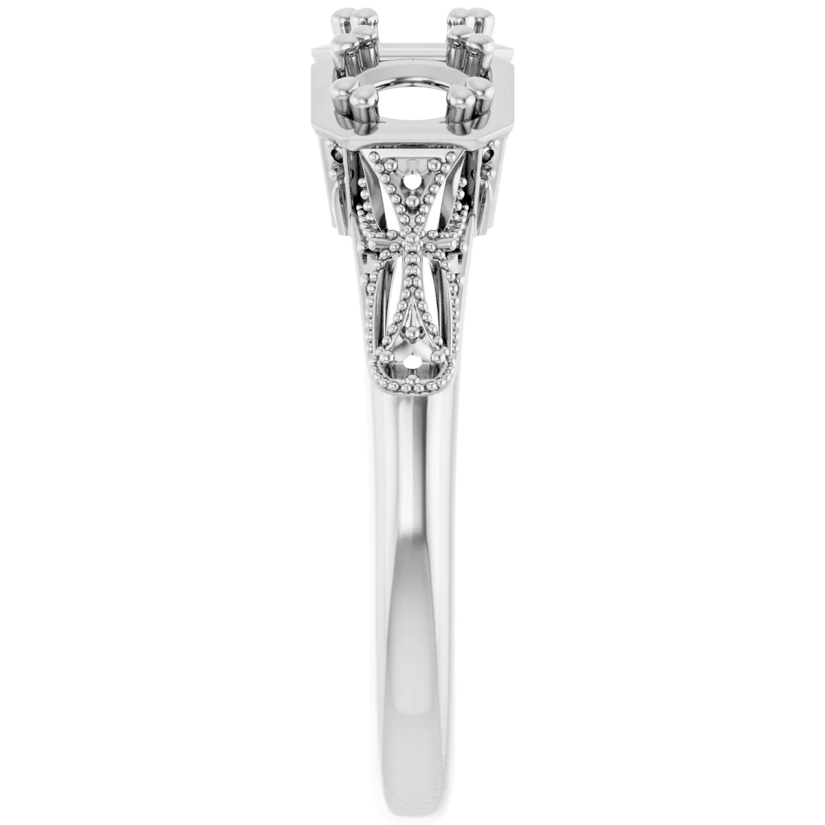 Vintage-Inspired Three-Stone Anniversary Band     view 4