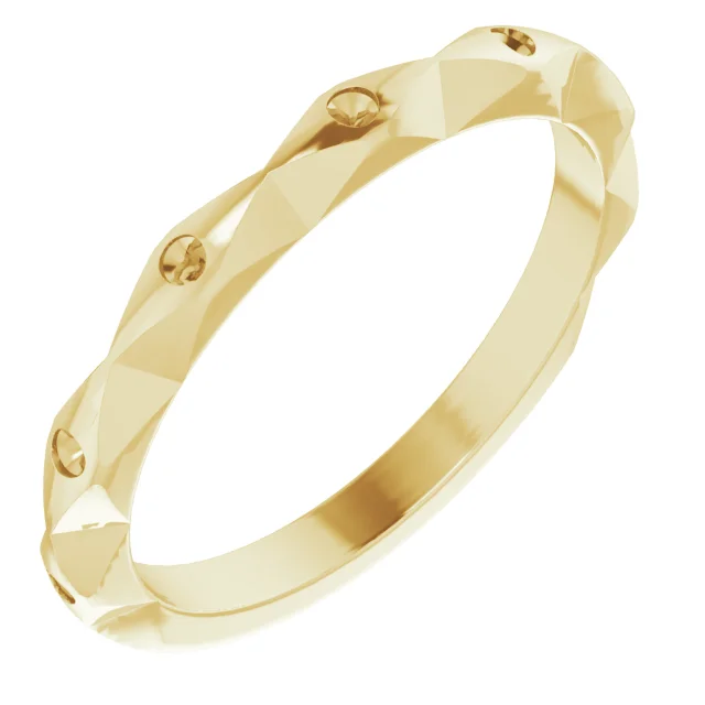 Stackable Anniversary Band band in 14K White Gold | Haejin Jewelry Brooklyn