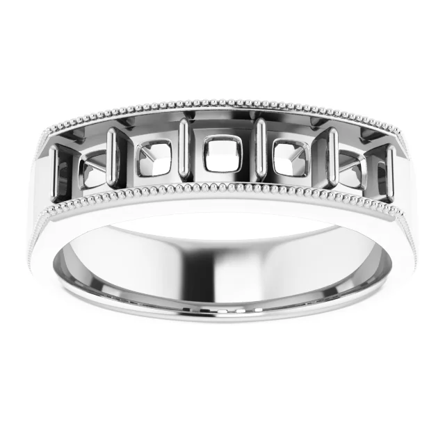 Five-Stone Milgrain Band view 3