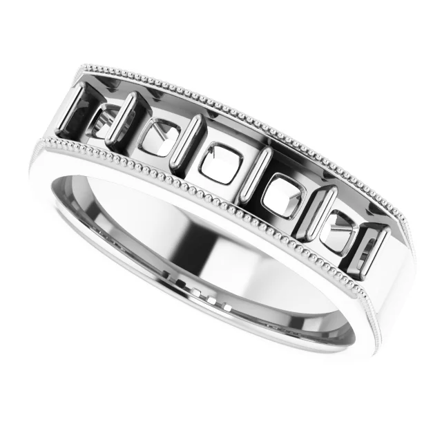 Five-Stone Milgrain Band view 5
