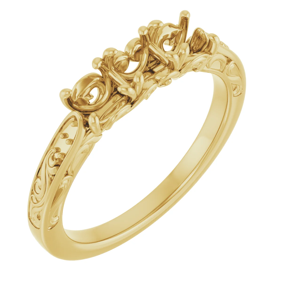 Three Points band in 14K White Gold | Haejin Jewelry Brooklyn