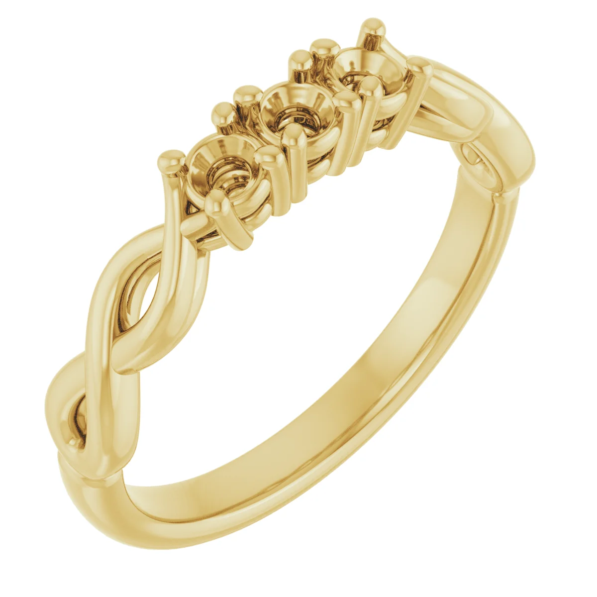Three Points band in 14K White Gold | Haejin Jewelry Brooklyn