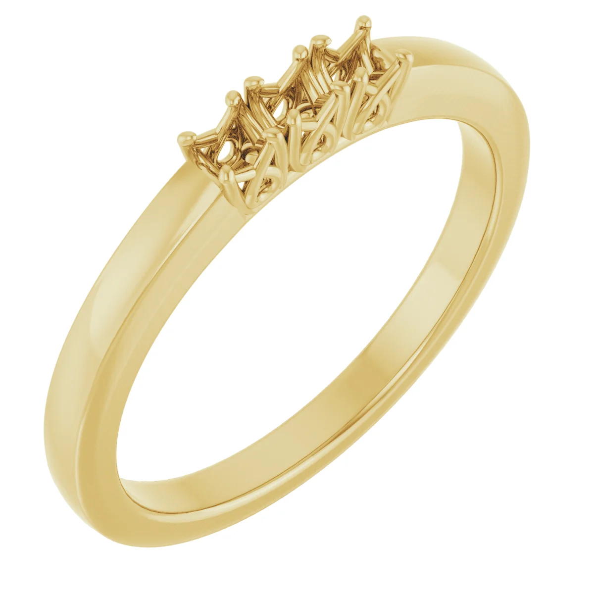 Three Points band in 14K White Gold | Haejin Jewelry Brooklyn