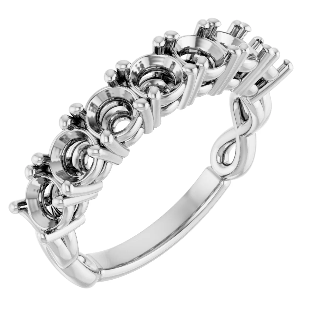 Seven-Stone Infinity-Inspired Anniversary Band band in 14K White Gold | Haejin Jewelry Brooklyn