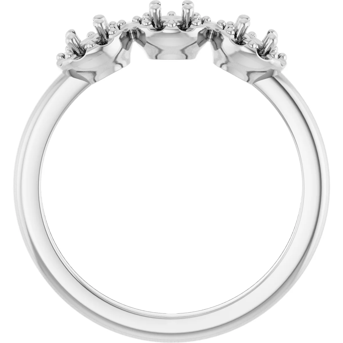 Three-Stone Halo-Style Anniversary Band view 2