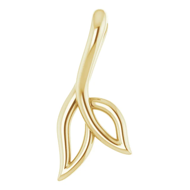 Freeform Leaf Necklace or Pendant in 14K Yellow Gold | Haejin Jewelry Brooklyn
