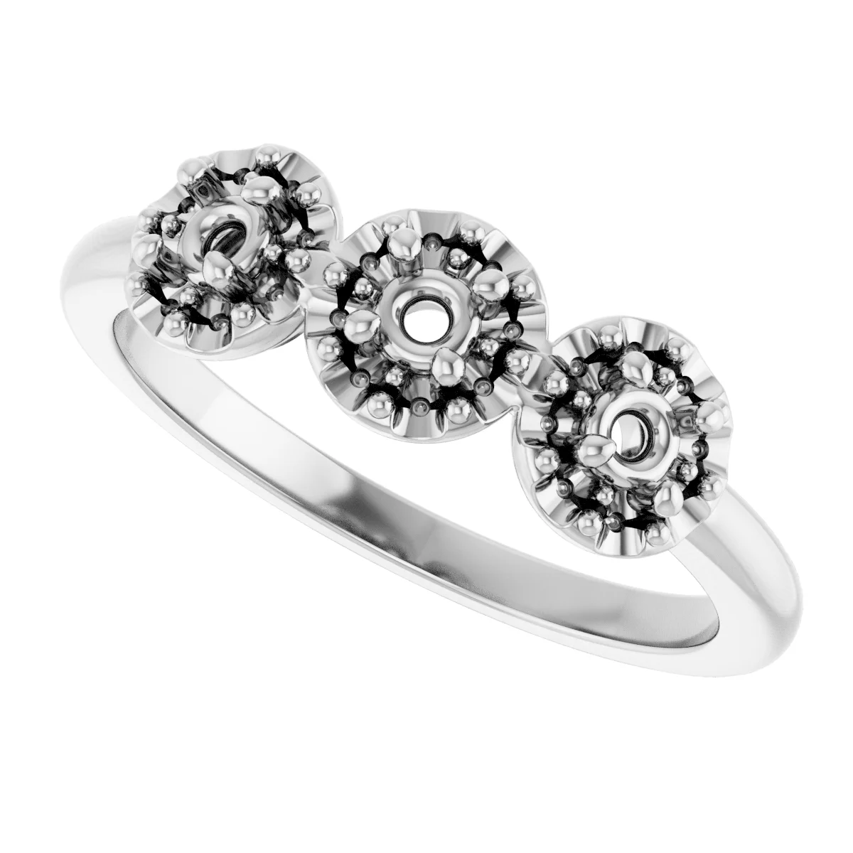 Three-Stone Halo-Style Anniversary Band view 5