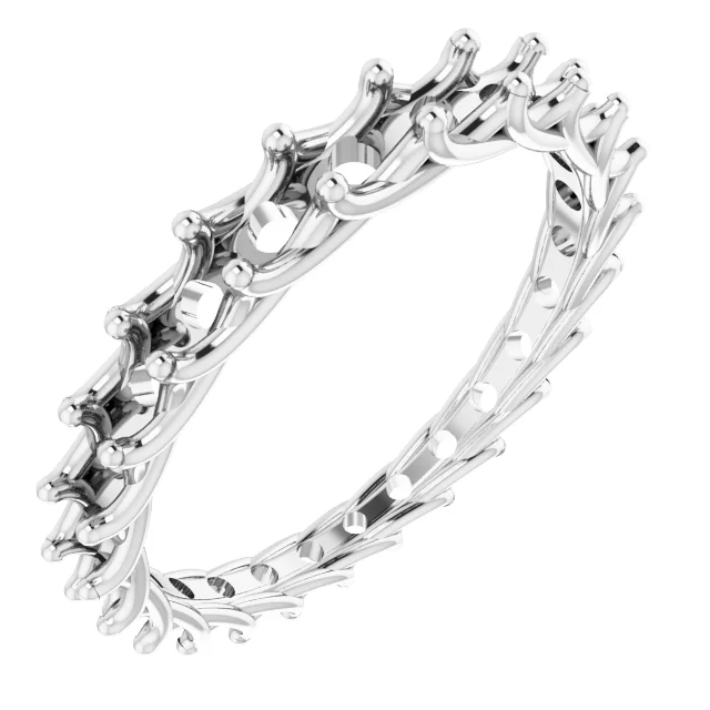 Woven-Design Graduated Eternity Band engagement ring setting