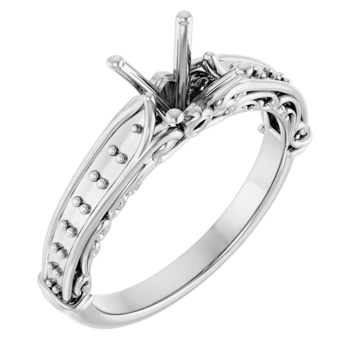 The Solange engagement ring setting in 14K White | Haejin Jewelry Brooklyn