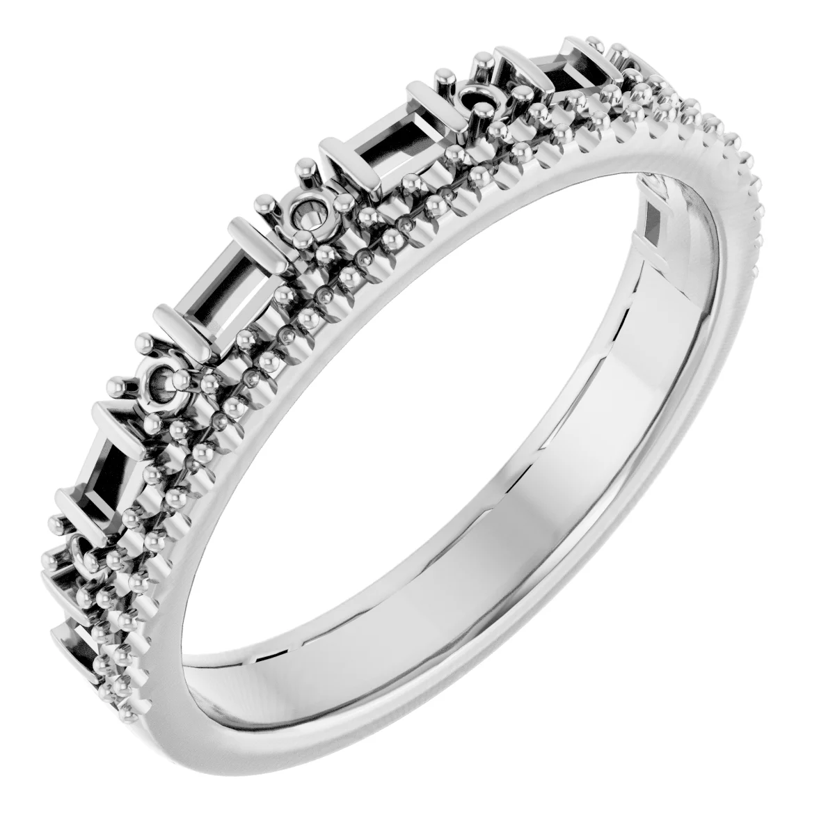 Double Row Anniversary Band engagement ring setting