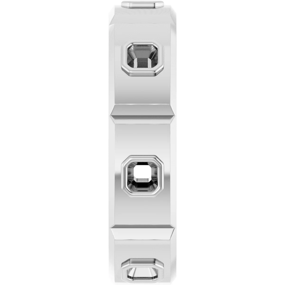 Bezel-Set Beveled-Edge Geometric Band view 4