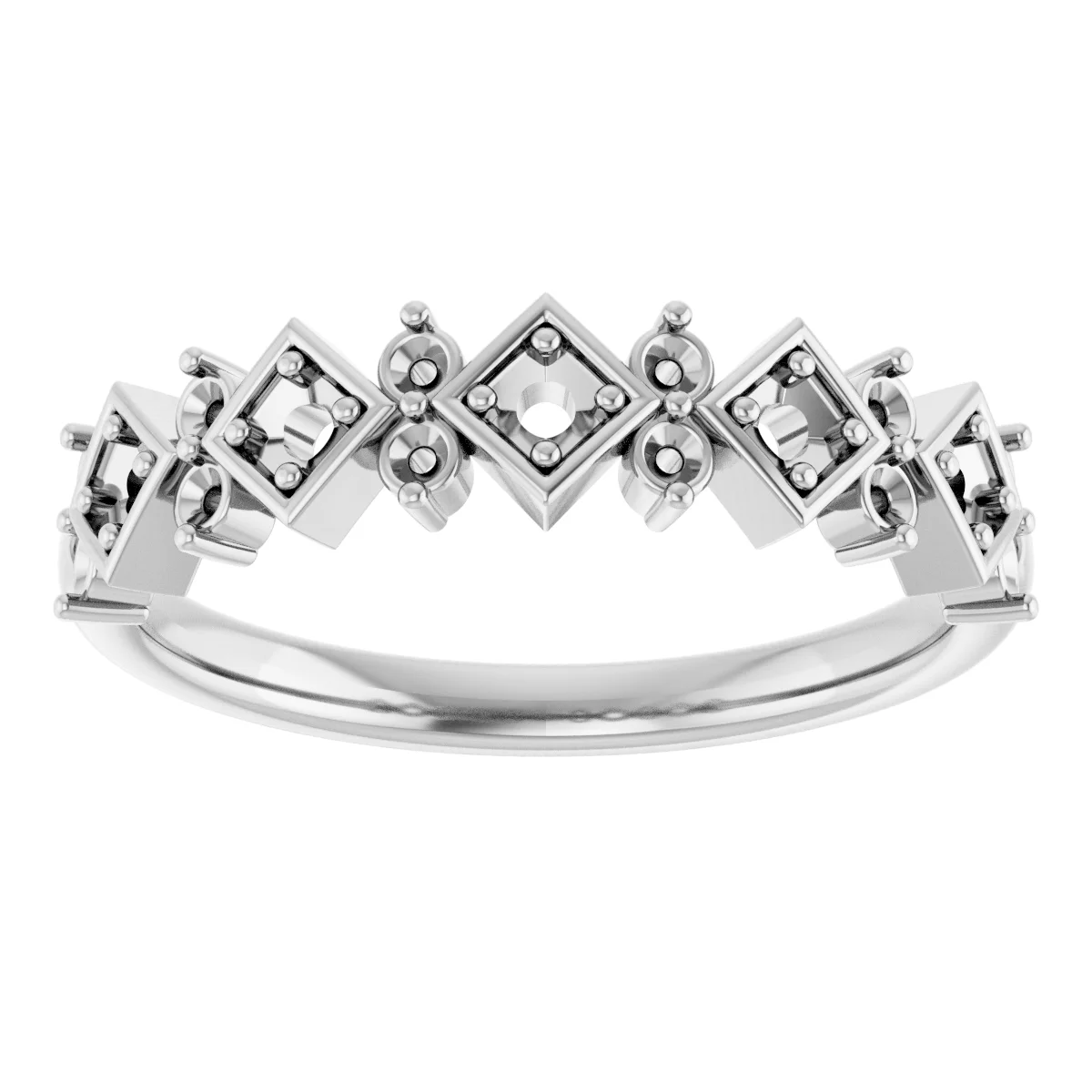 Geometric Five-Stone Anniversary Band view 3