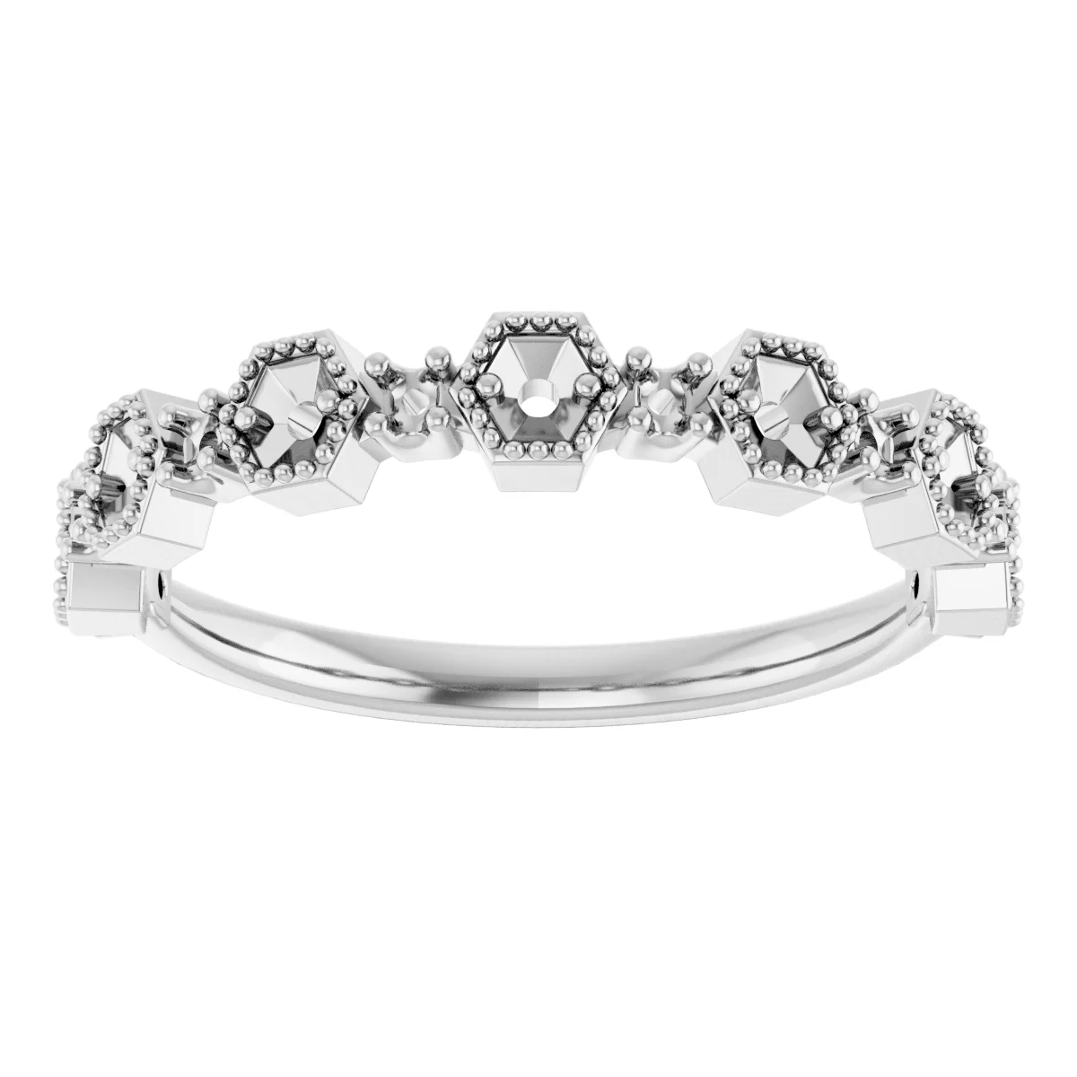 Beaded Geometric Anniversary Band view 3