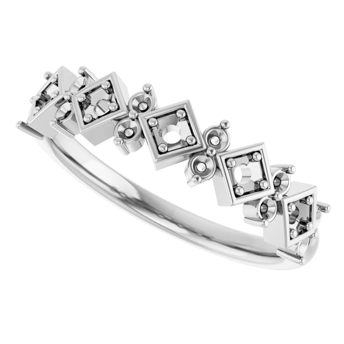 Geometric Five-Stone Anniversary Band view 5