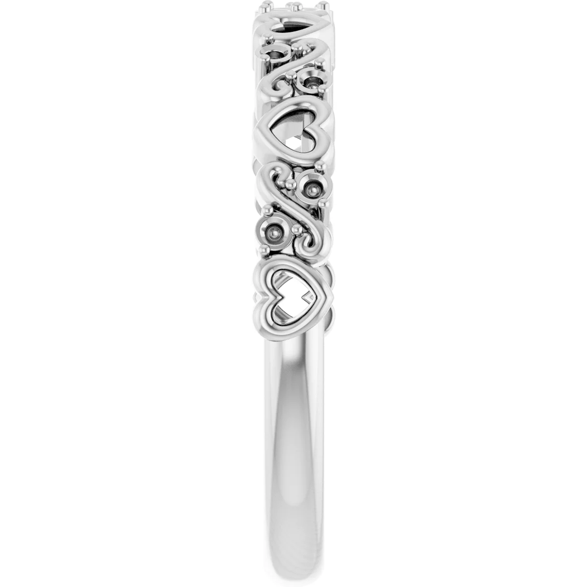 Sculptural Heart Anniversary Band view 4