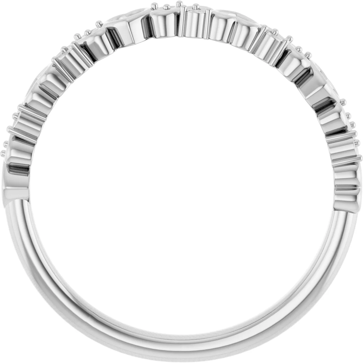 Sculptural Heart Anniversary Band view 2