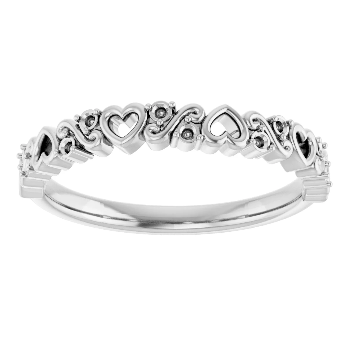 Sculptural Heart Anniversary Band view 3
