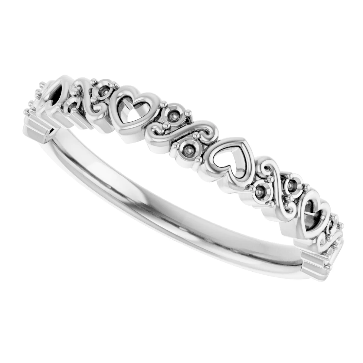 Sculptural Heart Anniversary Band view 5