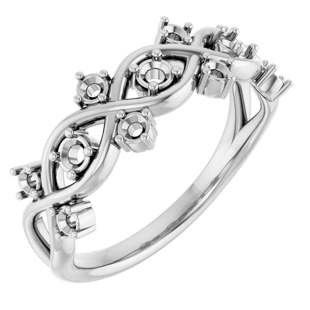 Woven-Design Anniversary Band engagement ring setting