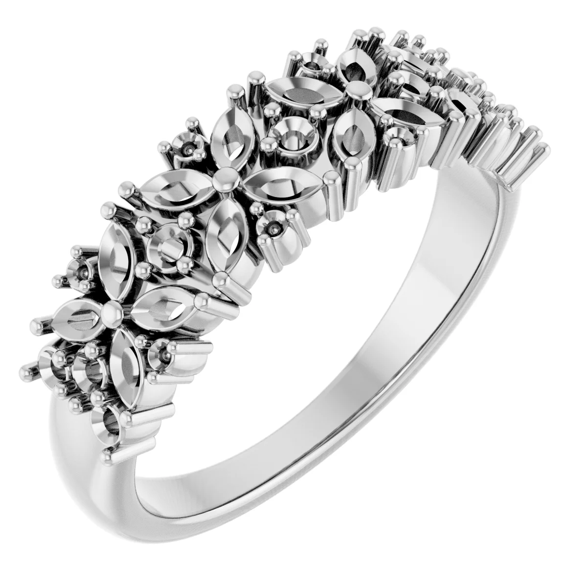 Floral Anniversary Band engagement ring setting
