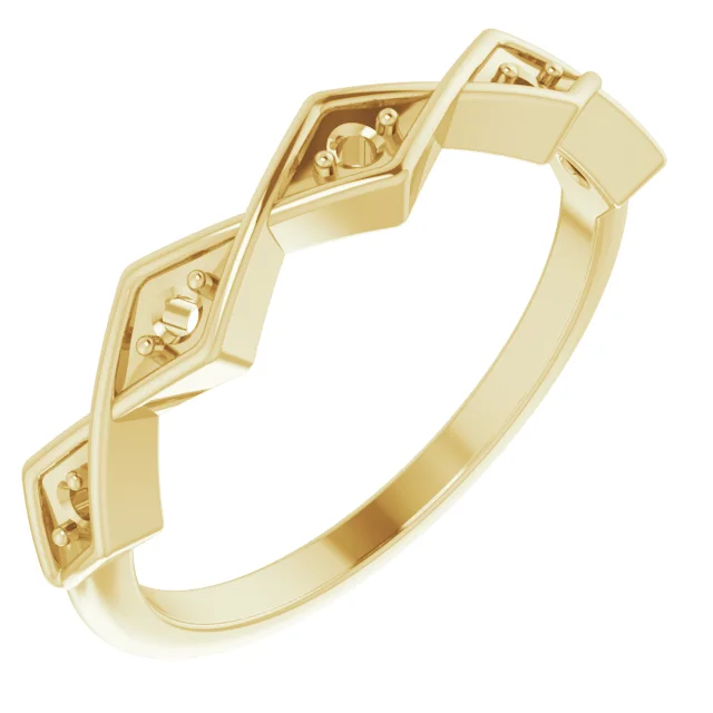 Geometric Anniversary Band band in 14K White Gold | Haejin Jewelry Brooklyn
