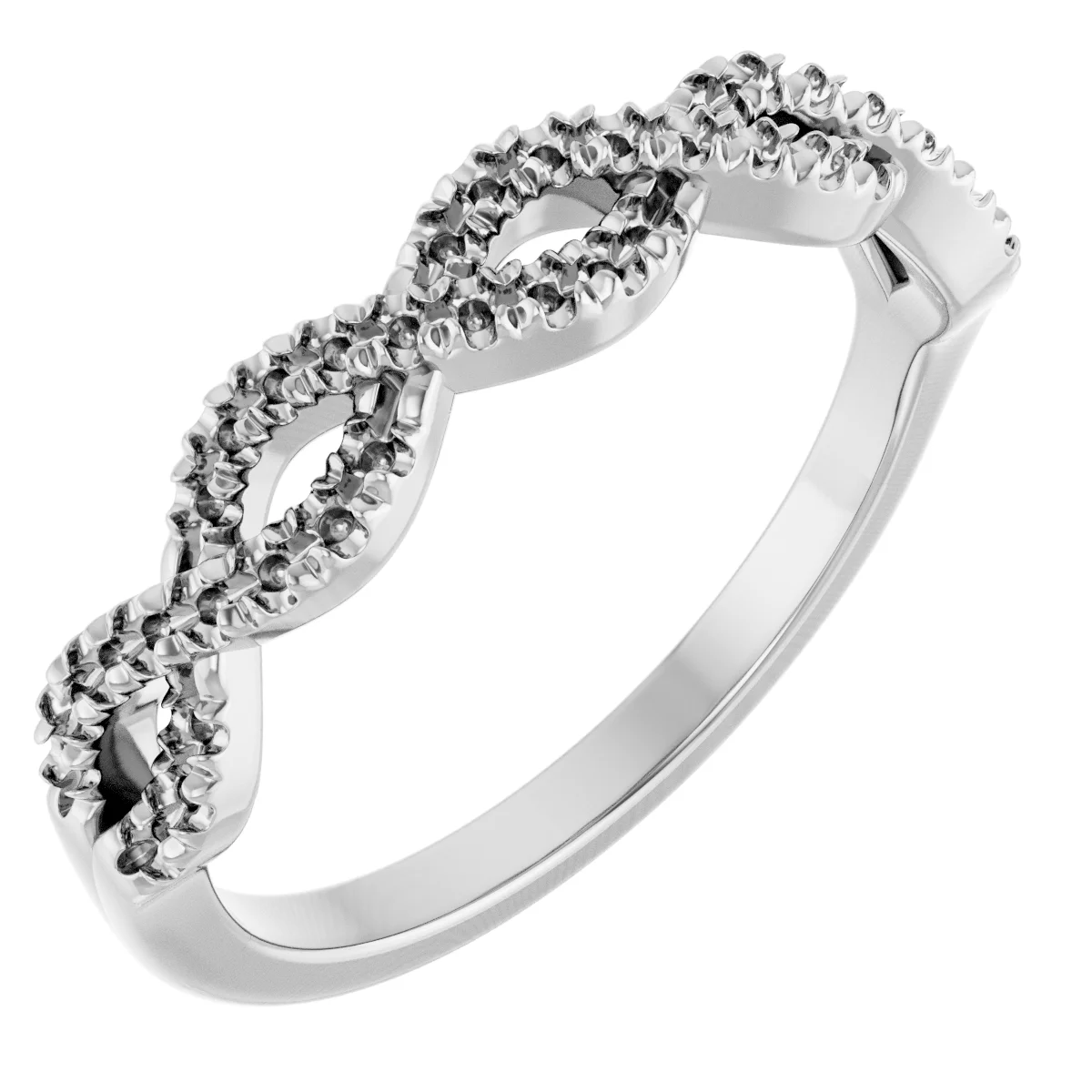 French-Set Infinity-Inspired Anniversary Band engagement ring setting