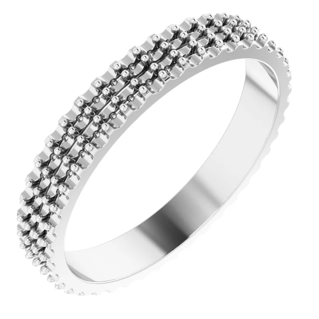 Double Row Eternity Band engagement ring setting