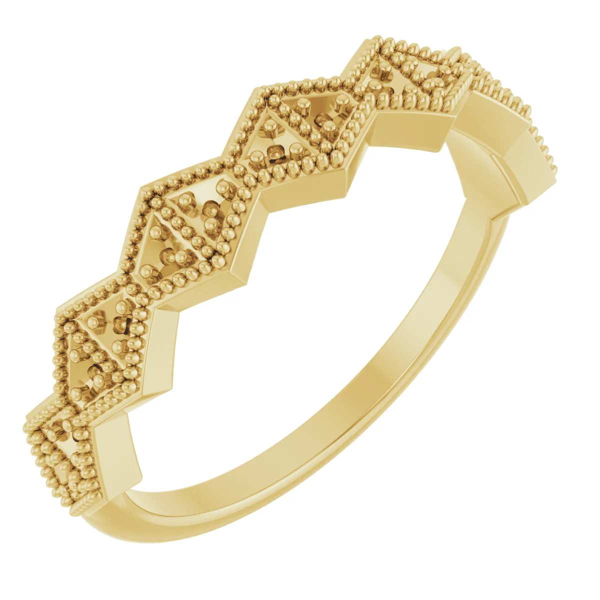 Geometric Anniversary Band band in 14K White Gold | Haejin Jewelry Brooklyn