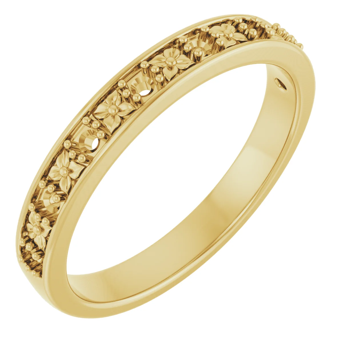 Floral-Inspired Anniversary Band band in 14K White Gold | Haejin Jewelry Brooklyn