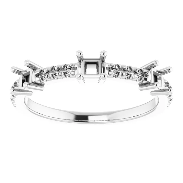 Accented Three-Stone Anniversary Band view 3