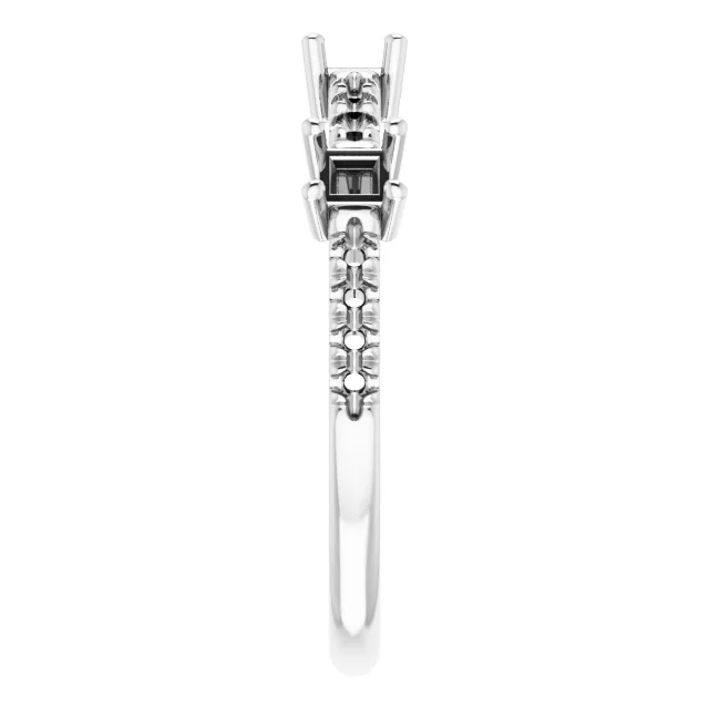 Accented Three-Stone Anniversary Band view 4