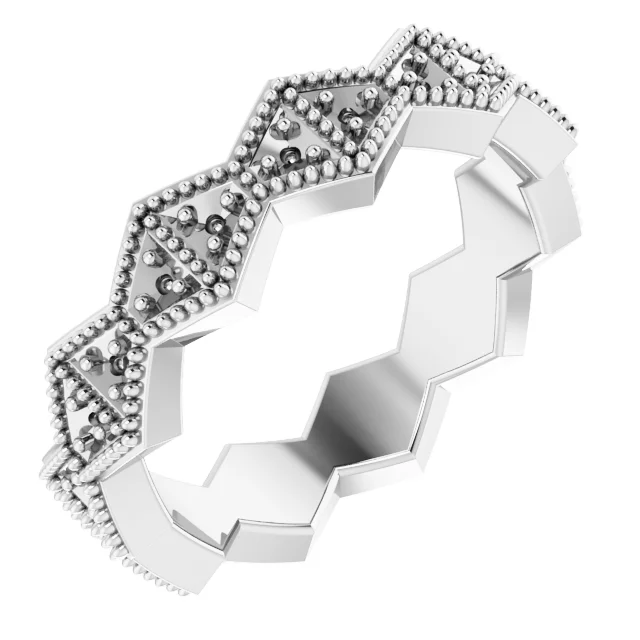 Geometric Eternity Band engagement ring setting