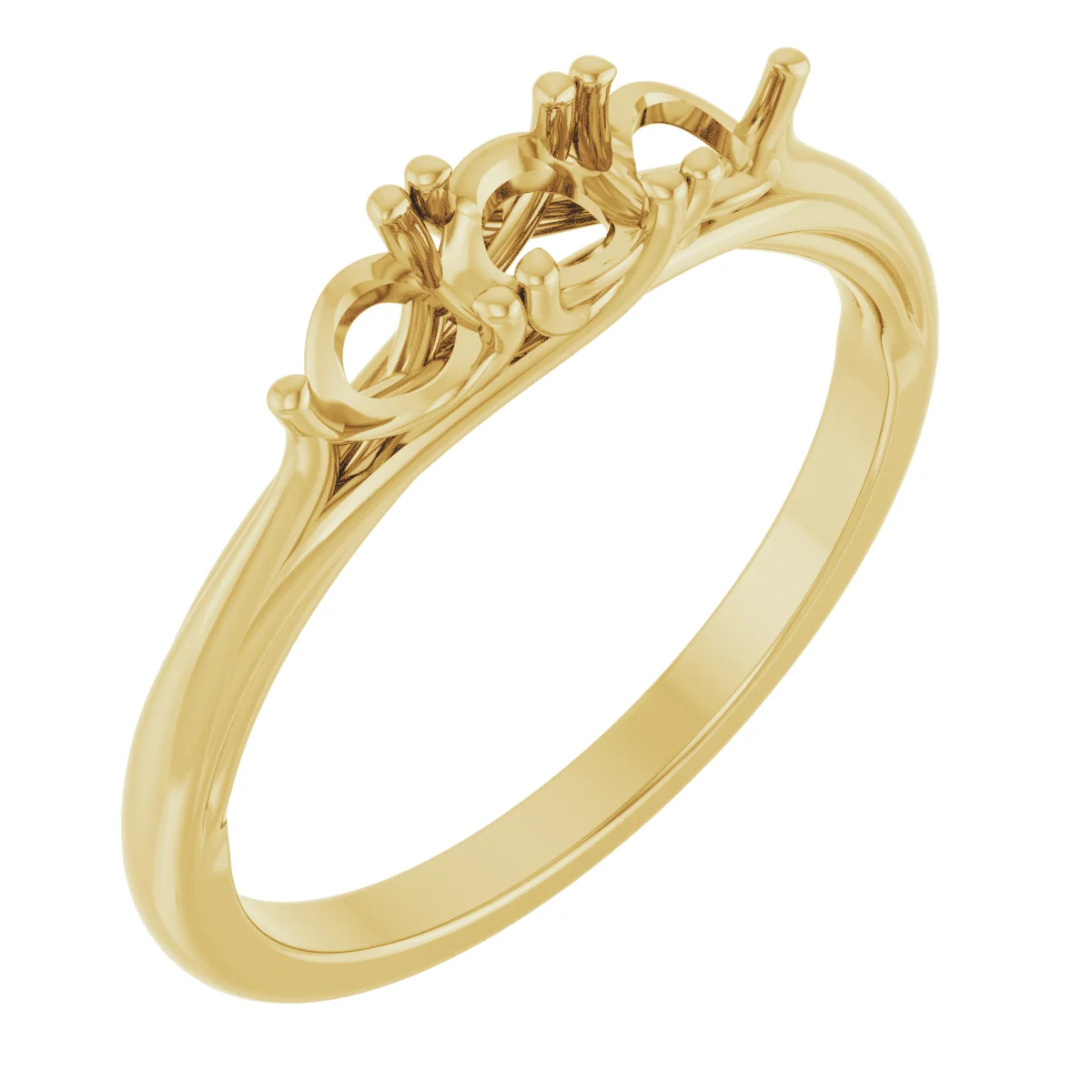 Three Points band in 14K White Gold | Haejin Jewelry Brooklyn