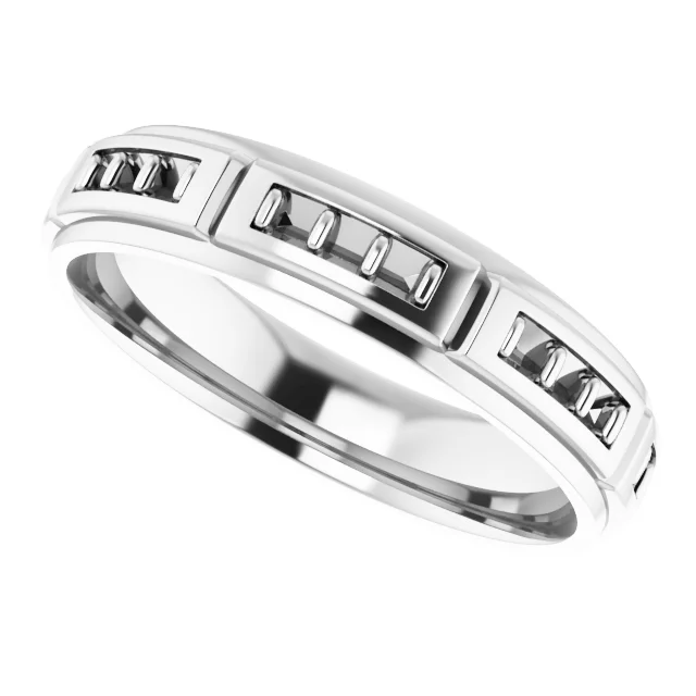 Accented Stepped-Edge Grooved Band view 5