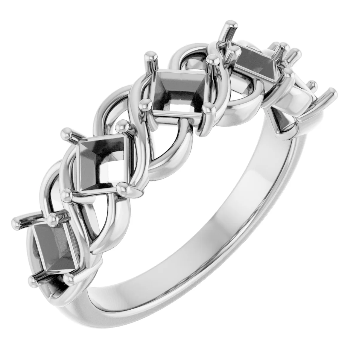 Woven-Design Anniversary Band engagement ring setting