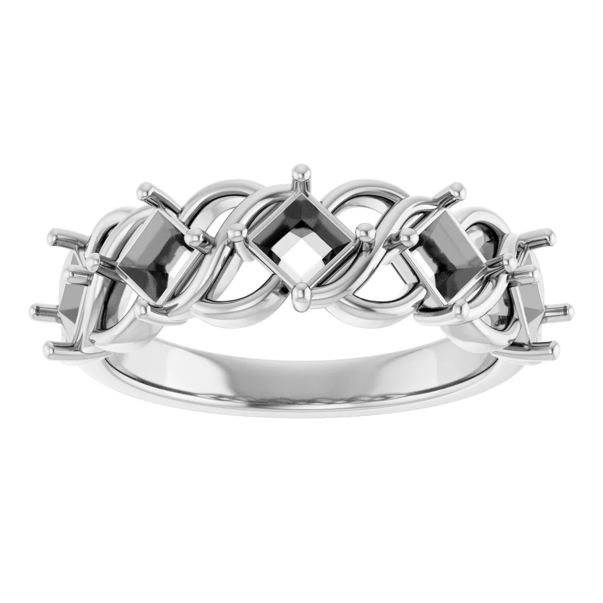 Woven-Design Anniversary Band view 3