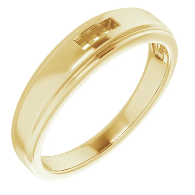 Stepped-Edge Three-Stone Tapered Band band in 14K White Gold | Haejin Jewelry Brooklyn